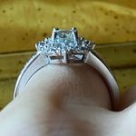 Natural Aquamarine Blue Diamond Sterling Silver Ring Size 6.75 Photo 1