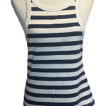 MOTHER “The Chin Ups Tank” Striped Ribbed Racerback – Size L White Size L Photo 0