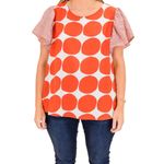 CES FEMME Contrast Polka Dot Blouse Top in Burnt Orange Size 3X New w/o Tag Photo 4