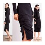 Anthropologie Saturday Sunday Cowl Neck Ribbed Ruched Side tie Dress Large Photo 1