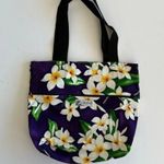 Hawaiian Print Canvas Tote Purple Plumeria‎ Purple Photo 7