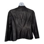 JM Collection  Faux Leather Jacket Coat Draped Black Plus Size M Shoulder Padded Photo 1