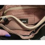 The Sak  Pebbled Leather Contrast Stitch Gingham Lining Shoulder‎ Handbag Black Photo 3