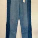Good American Good Boy Jeans Size 2 Indigo279 Colorblock Denim High Rise Photo 0