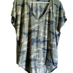 EXPRESS Camo Vneck Cap Sleeve HiLo Knit Tunic Top Photo 0