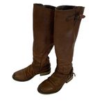 Steve Madden  Boots 8.5 Brown Leather Riding Buckle Tall Fall Winter Photo 4