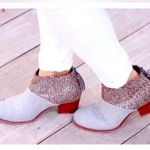 Toms Leila Grey Felt Shine Boucle Bootie size 8 Photo 1