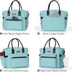 Insulated Lunch Bag for Women Men,Adult Lunch Box for Women with Adjustable Shoulder Strap,Portable Large Lunch Tote Bag for Office Work Picnic Beach,Reusable Lunch Cooler Bag Photo 4