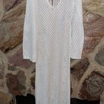 Commense Cover Up Long Sleeve Open Back Long Dress size Xl White Photo 4
