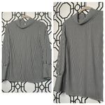 Chico's  Ladies Casual Career Office Wear Black/White Stripe Collar Blouse Size 0 Photo 1