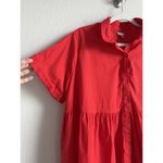 Cato ‎ Shirt Dress Women’s 18-20W Red Cotton Button Front Hi-Low Hem Short Sleeve Photo 8