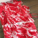 Adrianna Papell  Red Floral One Shoulder Maxi Dress Ruffle Size 4P Wedding Spring Photo 4