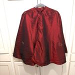 Red Embroidered Christmas Tree Star Capelet Cloak Shawl Holiday Party Womens Size undefined Photo 2