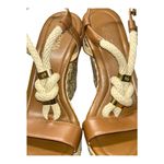 Michael Kors Holly Sandals Women's Size 6M Brown Rope Trim Wedge Heel Photo 9