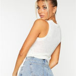 Pretty Little Thing Women's M Cream Side Tie Knitted Waffle Top Photo 10