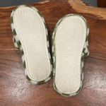 Amazon Green and White Checkered Fuzzy Slippers Photo 2
