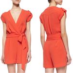 Diane Von Furstenberg  Tie-Waist Surplice Romper Sz 10 Photo 1