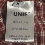 Unif Plaid Cotton Mini Dress Burgundy Beige Check Spaghetti Strap Medium Photo 10