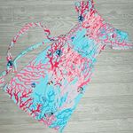 Tori Richard ’s coral reef tropical fish off the shoulder belted dress size xs Photo 0