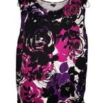 Madison Woman Silk Blend Floral Sweater Tank Pink Size 2X Photo 0