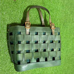 Ameri Leather Womens Kelly Green Basket Woven Shoulder Bag Crossbody Boho Photo 3