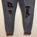 Judy Blue NEW  Skinny Fit Black Buffalo Plaid Patch Distressed Cuffed Jeans 30 Photo 4