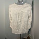 Sigrid Olsen ‎ 100% Linen Pearl Like Button Front White Tunic Women’s Size M Photo 5