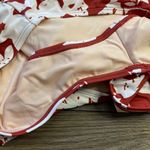 Cupshe Floral One Piece Swimsuit Womens XL O-Ring Back Tie Straps V Neck Red NEW Photo 7