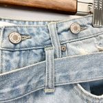 KanCan Bristol Womens M Tie Waist Denim Skirt Distressed Fray Hem Light Wash Blue Size M Photo 3