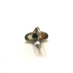 10K SOLID WHITE GOLD CABACHON DENDRITE OPAL OVAL SHAPED STATEMENT RING (6.25) Silver Photo 8