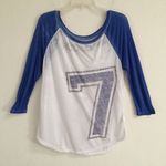 Bethany Mota Y2K burnout raglan baseball Tee L Motavator Photo 0