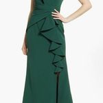 Eliza J Green Ruffle Front Gown Size 6 Photo 0