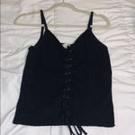 American Eagle  Outfitters Black Lace-Up Tank Top Photo 0