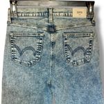Anthropologie  Edwin Size 26 Bree High Waist Raw Hem Straight Leg Jeans Acid Wash Photo 2