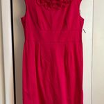 NWT! 💯 London Style Fuchsia Hot Pink Ruched Scoop Neck Midi Dress Size 14 Photo 0
