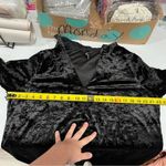 Torrid Velour Hooded Long Sleeve Mini Lounge Gown Deep Black 0 FLAW Photo 4