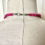 Silver tone pink beaded with carnelian 6 strand statement necklace Silver Photo 14