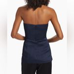 Tove Ida Bow Strapless Top Navy Blue Size 6 Photo 2