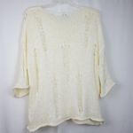 She & Sky  ivory knitted pullover distressed sweater Photo 6