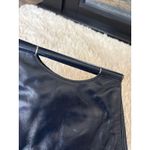 Vintage Letisse Black Leather Accordion Clutch Handbag Top Handle Photo 2