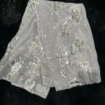 Unbranded Sheer Silver Sequin Embroidered Floral Wrap Shawl Scarf Photo 0