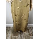 BUSHWACKER Sz 8 Brown Floral Linen Rayon Maxi Sheath Dress Sleeveless USA Photo 2