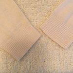 Tibi  Wool Blend Long Line L/S Fine Gage Knit Sweater Boucle Front Panel Cream M Photo 5