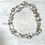 Silver tone faux pearl and rhinestone necklace Photo 3