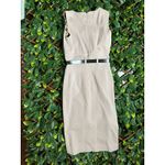 DOLCE AND GABBANA Beige Minimalist Belted Midi Dress Fits like Size 2 Tan Photo 1