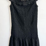 Black Lace Ruffle Hem‎ Dress, Coquette, Goth, Y2K, Romantic, Lolita, Medium Photo 0
