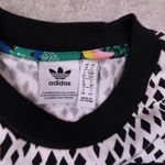Adidas Women's Top Green Floral Colorblock Cropped Shirt size Small Photo 1