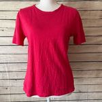 Majestic Filatures Women's Linen/Elastane Short Sleeve Crewneck Pink Tee Photo 1