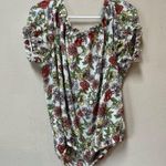 Planet Gold 2/$12 Women’s Plus Orange Floral Print Ruffle Loose Fit Blouse 1X Photo 1