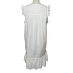 Madewell NWT  Eyelet Garden Dress White Cotton Ruffle Shoulder V-Neck Size Medium Photo 6
